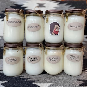 Sage & Oats 100% Soy Scented Candle: Buckskin, Sweetgrass, Frybread