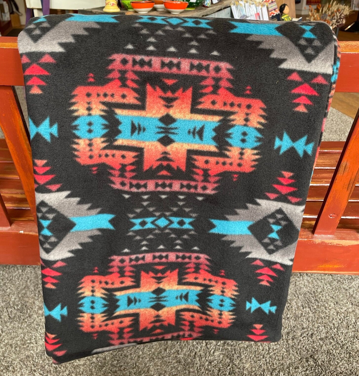 Native Print Fleece Blanket Full Size 5x6 Feet Fleece Made Etsy UK