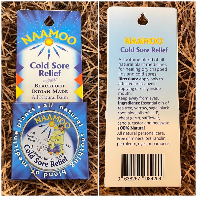 Authentic Native Made Balms for Children; Naamoo; Blackfeet Made: Red Root Cold Sore