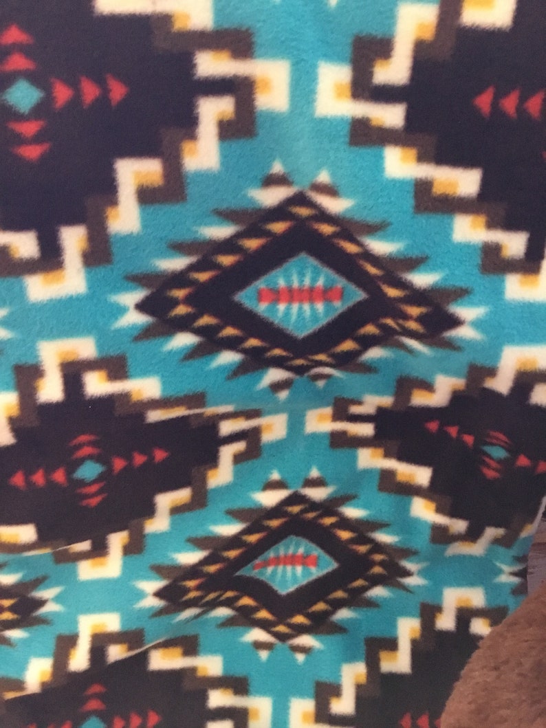Native Print Fleece Blanket Full size 5x6 fleece Made on the Etsy