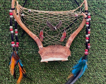 Handmade Antler Dreamcatcher by Apache and Cherokee Descendant; Authentic Native Made