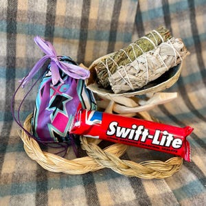 Smudge Kit; Salbei, Sweetgrass, Abalone Muschel, Wacholder, Bergsalbei