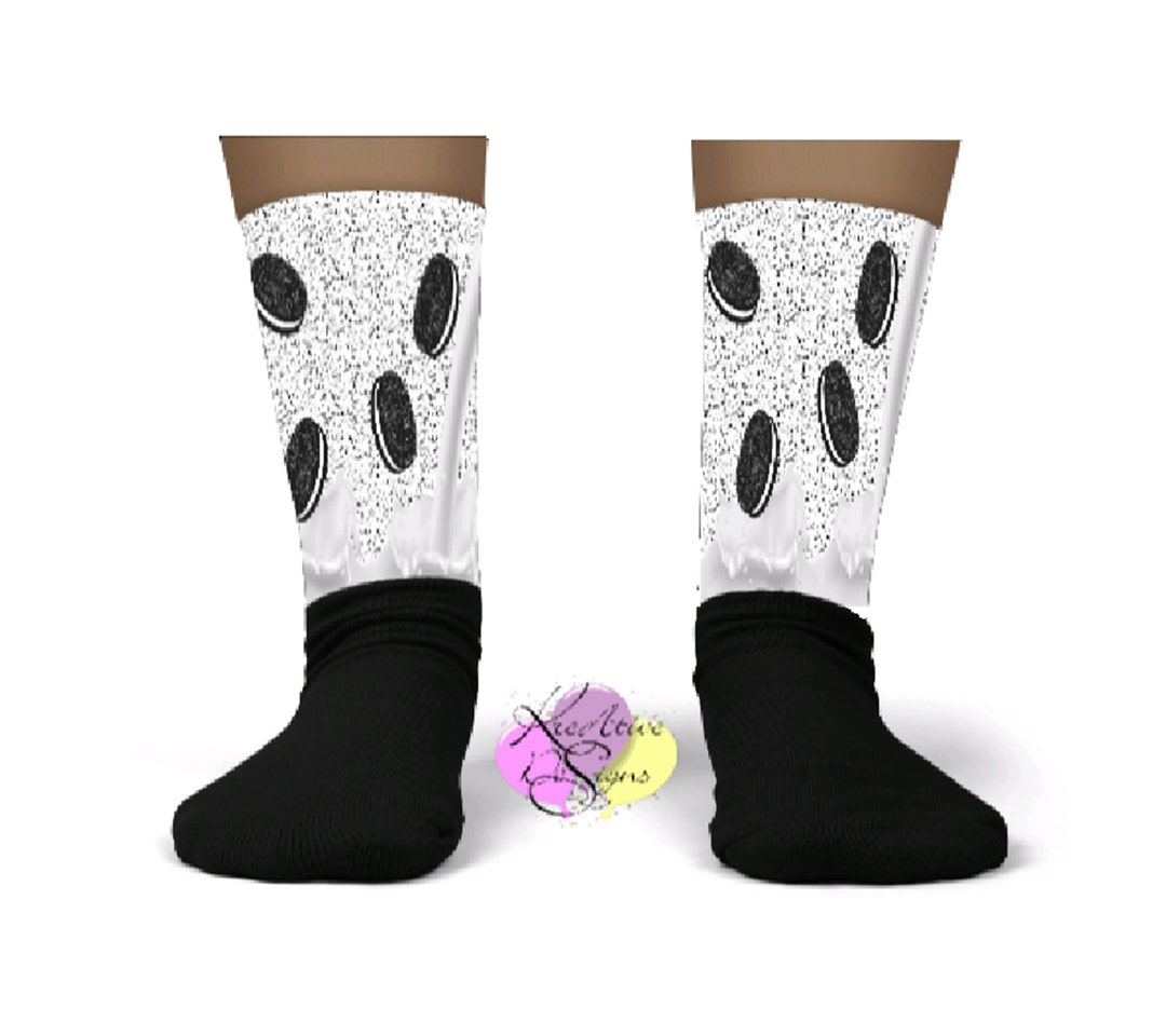 Oreo Cookies and Milk Socks, Custom Socks, Personalized Socks, Silky