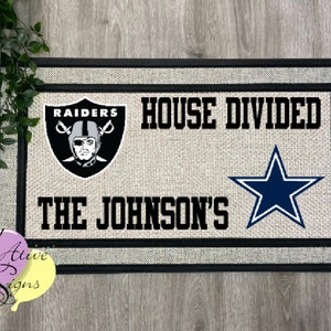 Custom Doormat, House Divided, House United Personalized Family name doormat