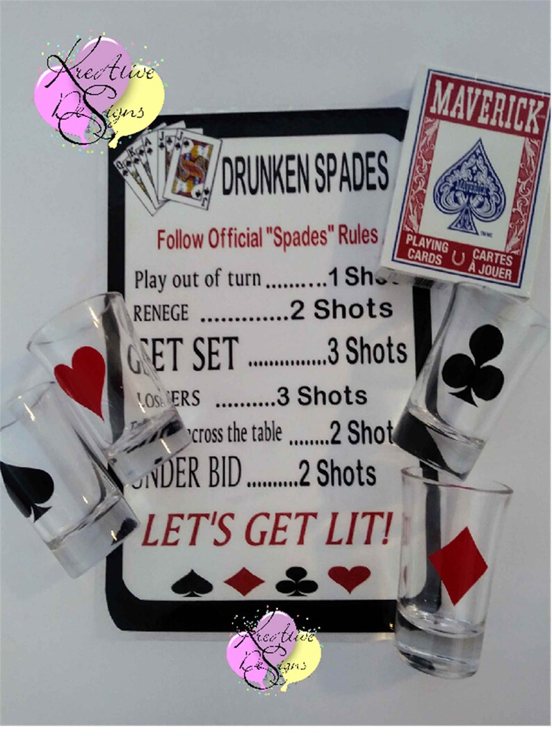 Download Drunken Spades Spades Drunk Spades Drinking Games Shot | Etsy