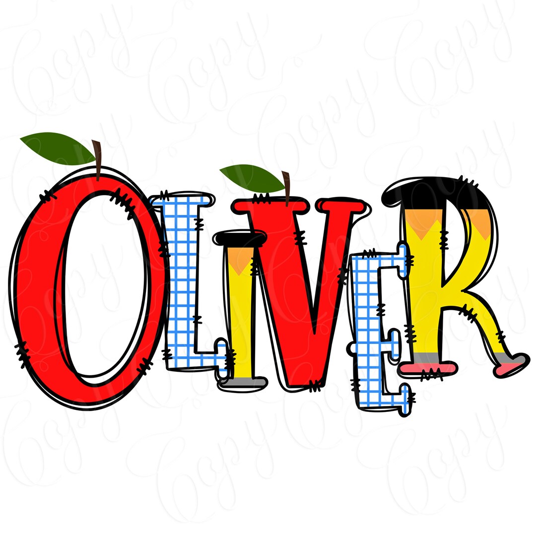 Digital Download Personalized Custom Names Apple Pencil School Teacher