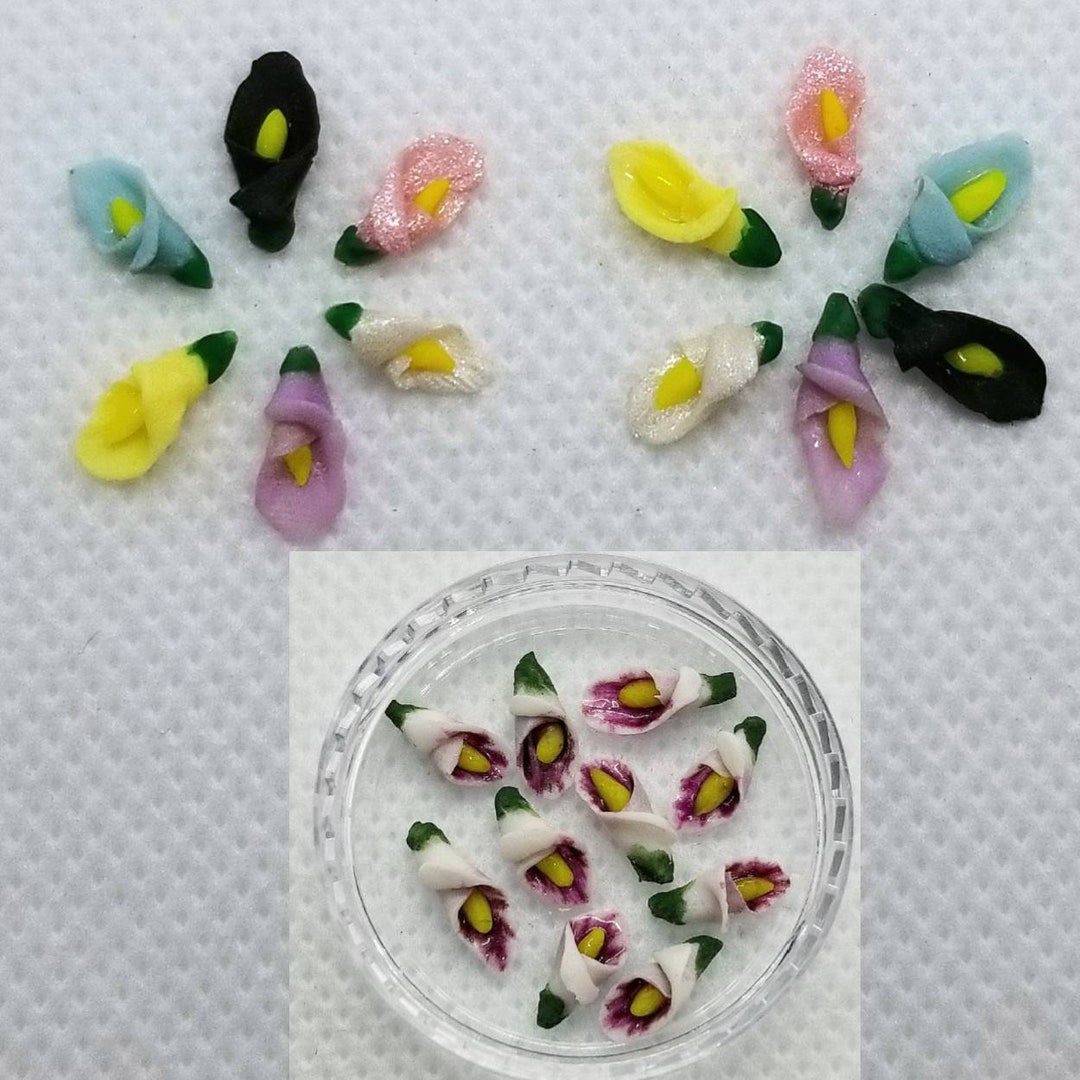 3D Nail Flowers Calla Lily Flower Nail Charms for Nail Art Etsy