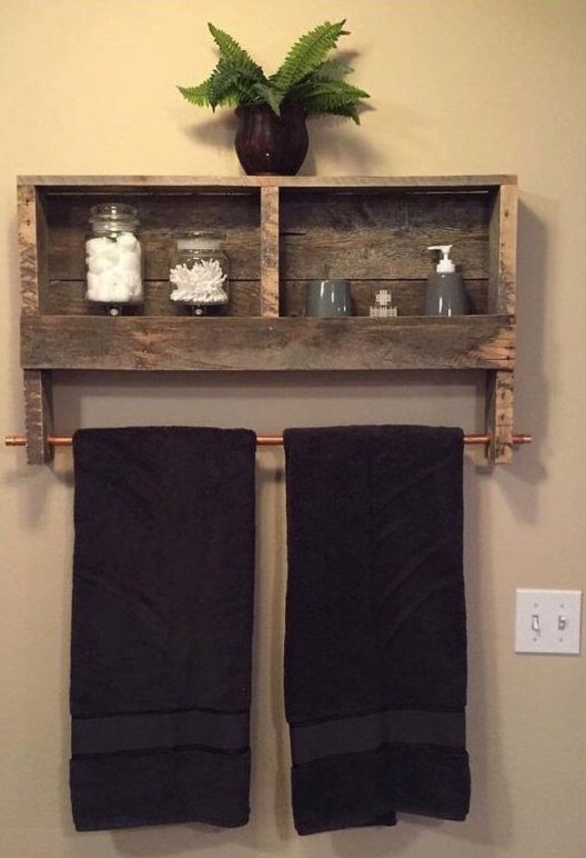 Bathroom Cabinet W/ Towel Rack - Etsy