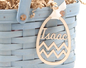 Personalized Egg Easter Basket Tag, Easter Egg Tag, Easter Basket Name Charm, Easter Decor, Easter Filler Stuffer Gift