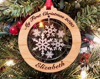 Baby First Christmas Ornament, My First Christmas 2022, Laser Cut Ornament, 1st Christmas, Keepsake Ornament