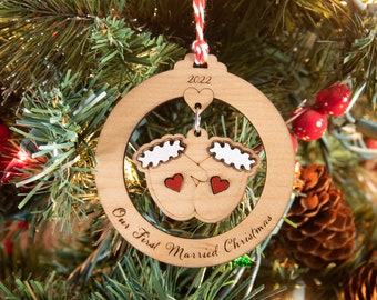 Our First Christmas Married Ornament, Our First Christmas as a couple, First Christmas, New couple, Significant other gift for him or her