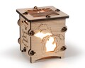 Michigan Peninsula Wooden Statement Lantern, Cozy lantern made with solid Maple or Cherry Wood, Professionally finished electric lamp