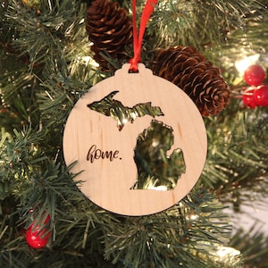 MI Home State Ornament, Custom State Gift, Michigan Ornament, Newlywed Gift, Pick your State, Engagement Christmas Ornament