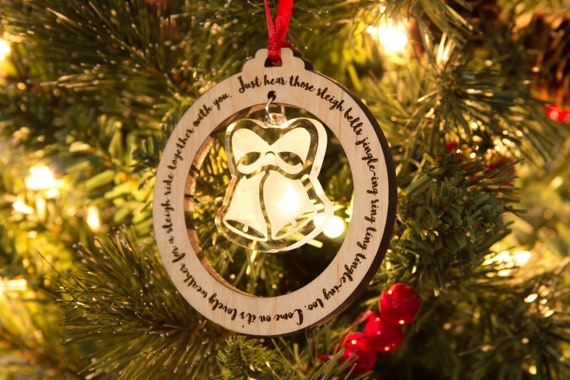 MDF Laser Cut Christmas Bauble Tree Decoration BEE with Banner