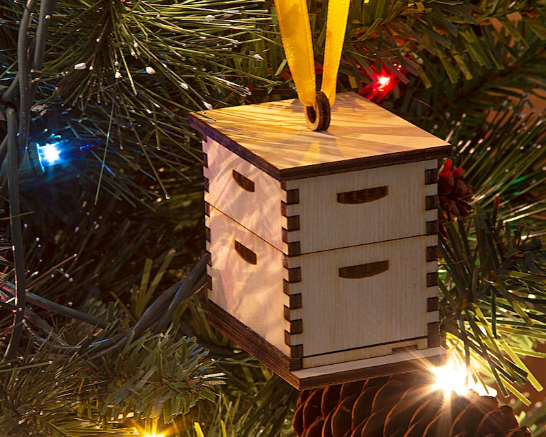 Beehive Ornament Mini beehive bauble Christmas Beekeeper Etsy