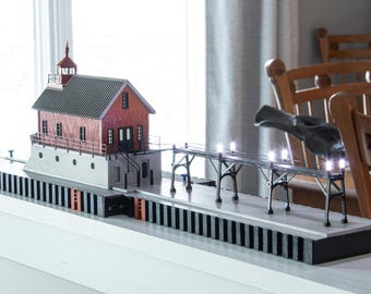 Grand Haven Michigan Pier and Fog House Wood Model Kit