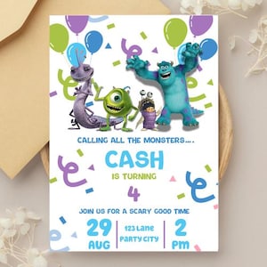 Calling All the Monsters – Birthday Invitation | Editable Canva Template | Instant Download | Monsters Theme Party Invite