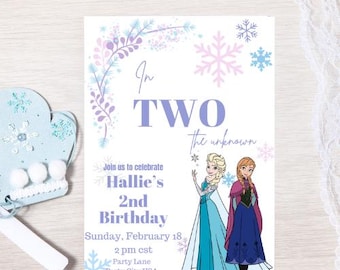 Frozen 2nd Birthday Invitation: Editable Canva Template (Instant Download)