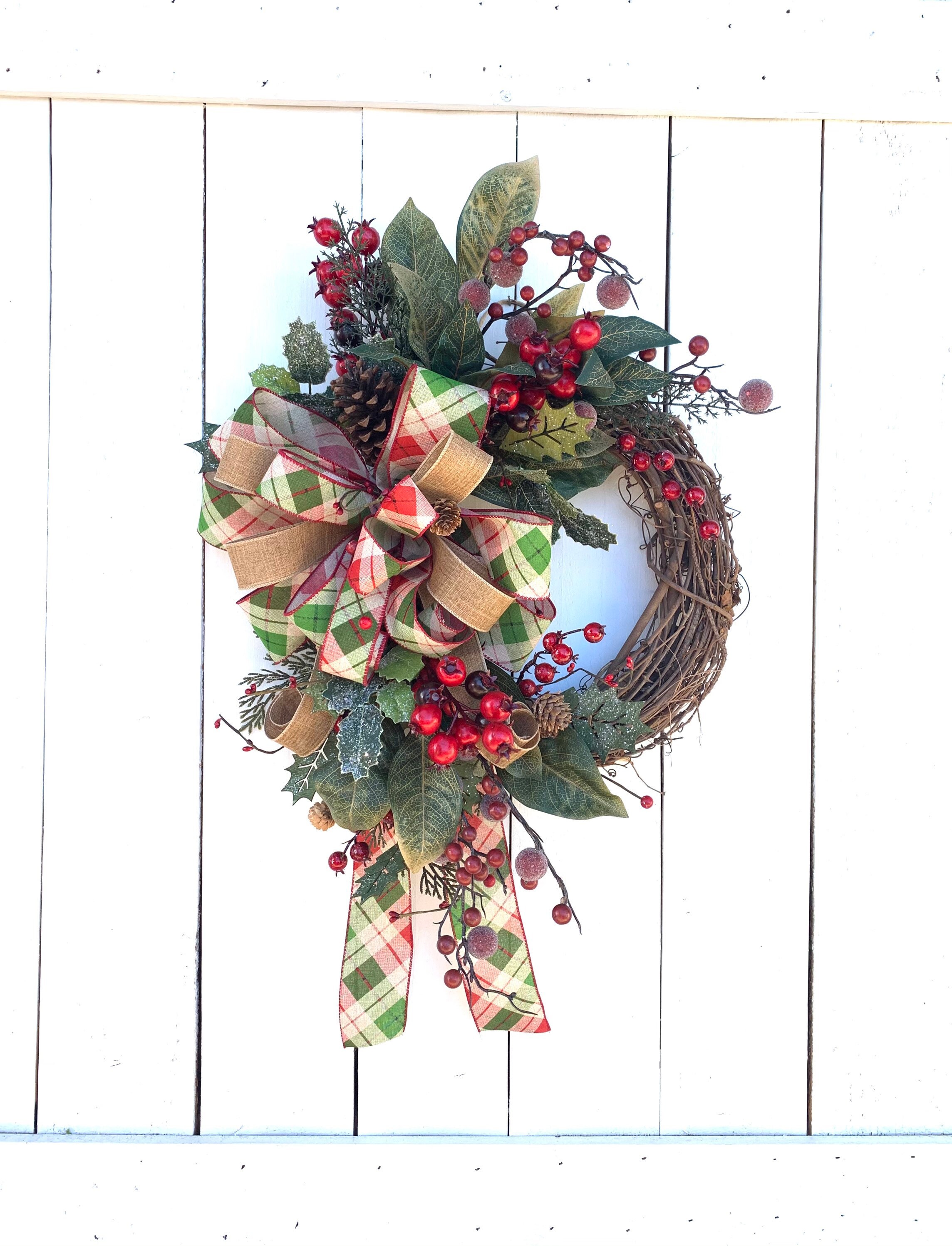 SALE!!!! Santa Door Wreath Christmas Sleigh Woodsy Decor Winter Holida –  wreathsbyjolanta