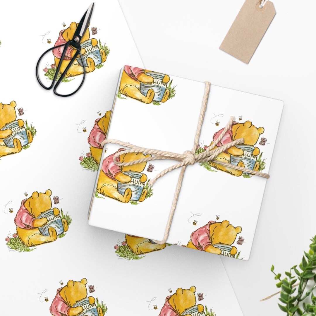 Winnie the Pooh Wrapping Paper Honey Pot Etsy