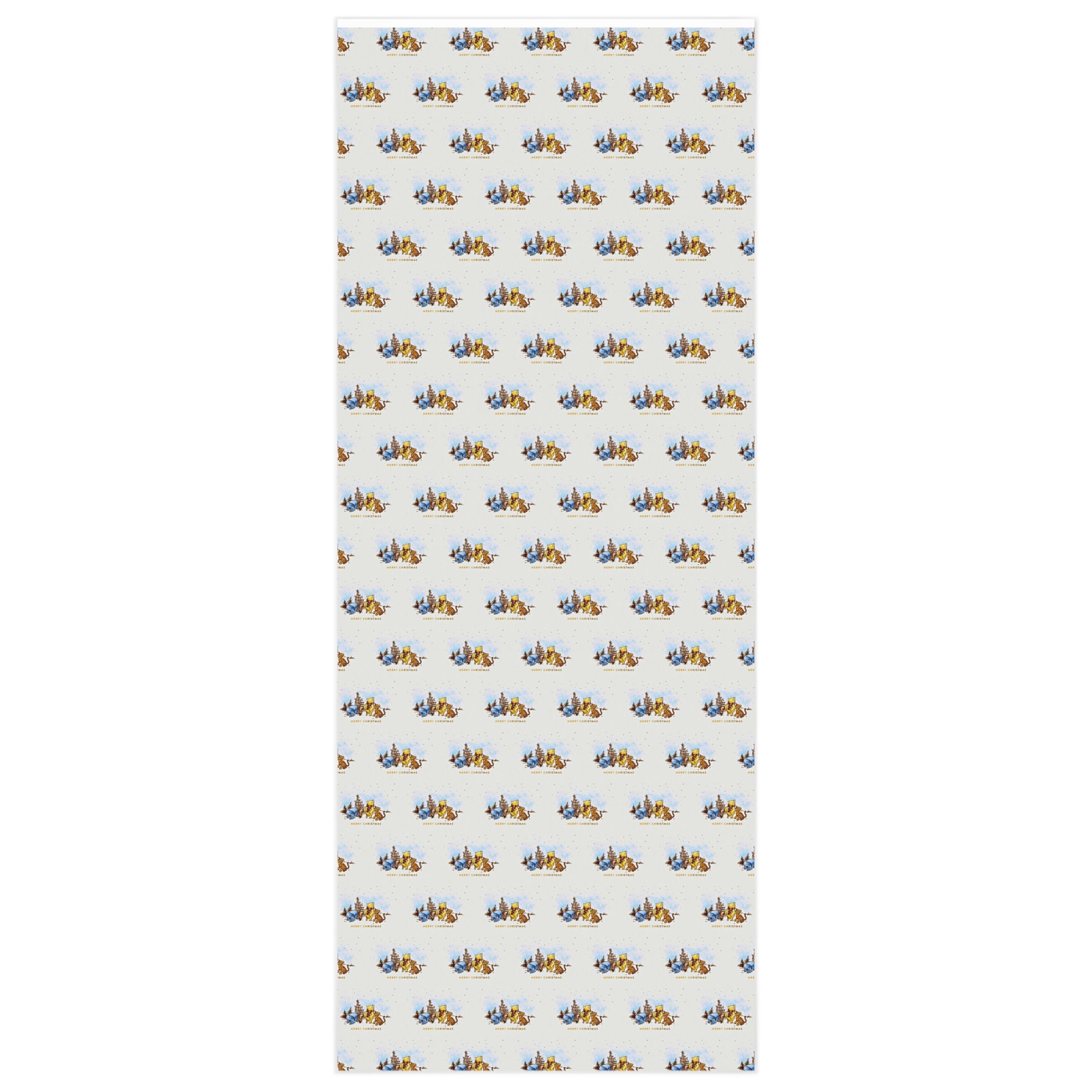 Winnie the Pooh Wrapping Paper Merry Christmas Etsy