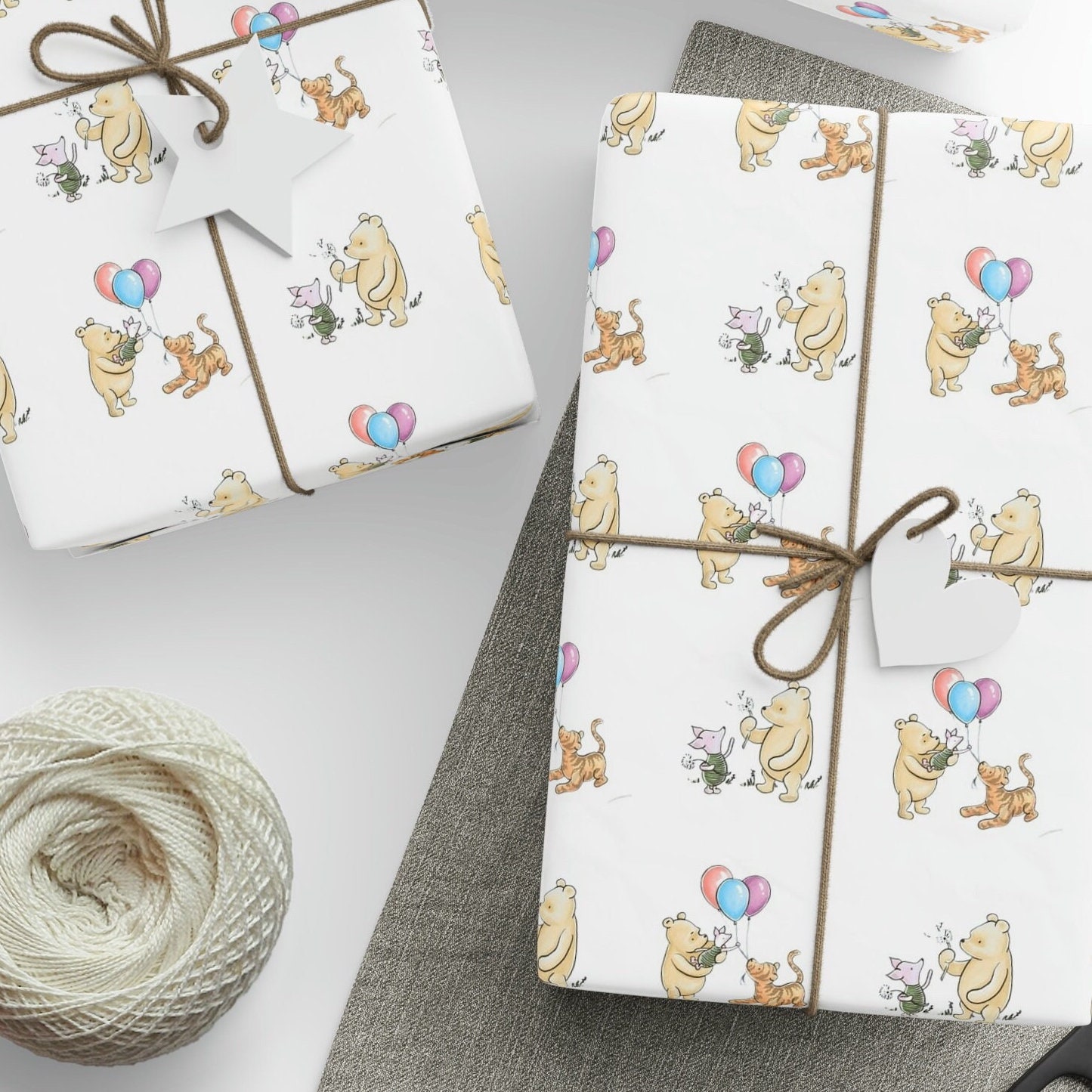 Winnie the Pooh Wrapping Paper With Tigger and Piglet classic Winnie