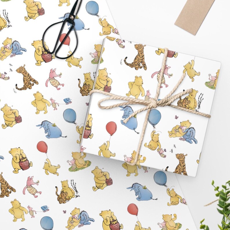 Winnie the Pooh and Friends Classic Wrapping Paper Etsy