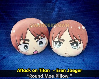 Anime Kudde - Rund Form Chibi Söt Stil Huvudplysch - Titan