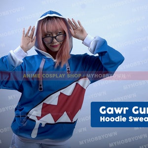 Holo Live Virtual Youtuber Anime Hoodie Jacket Gawr Gura MyHobbyTown