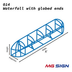 Waterfall Globed Ends Awning Canopy (Model 014) – DIY-Friendly Kit for Storefronts, Windows, Doors, Patio, Commercial and Residential Use