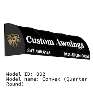 Convex Quarter Round Awning Canopy (Model 002) – DIY-Friendly Kit for Storefronts, Windows, Doors, Patio, Commercial and Residential Use