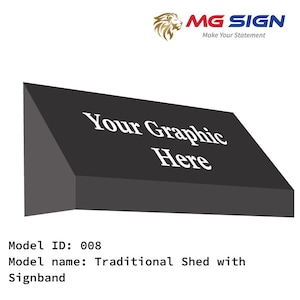Traditional Shed Signband Awning Canopy (Model 008) – DIY-Friendly Kit for Storefronts, Windows, Doors, and Commercial and Residential Use