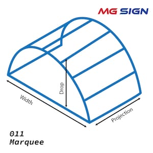 Marquee Awning Canopy (Model 011) – DIY-Friendly Kit for Storefronts, Windows, Doors, Patio, Commercial and Residential Use