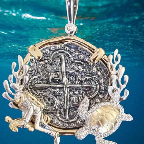 Atocha turtle rescue pendant shipwreck sunken is coin