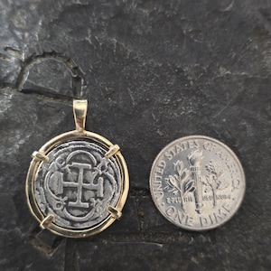 Atocha silver with 14kt gold bezel shipwreck treasure