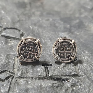 Atocha silver coin stud earrings