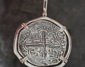 Large Atocha silver pendant shipwreck treasure coin