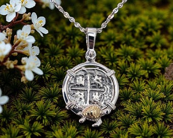 small atocha coin with Turtle and chain
