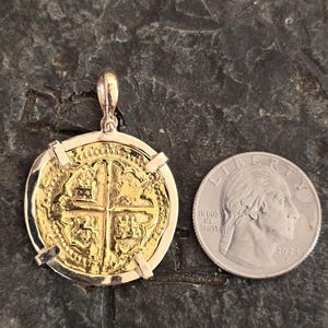 Atocha 14kt solid gold coin pendant shipwreck treasure escudo
