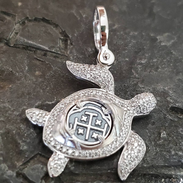 Atocha Turtle Con Shpwreck Treasure Pendant Wth Opal nlay - Etsy