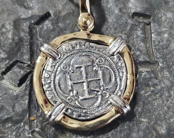 Atocha silver coin pendant with chain