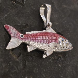 Sterling silver redfish sport fishing sterling silver pendant