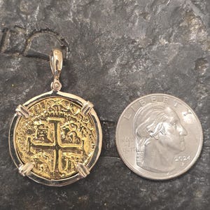 14kt solid gold Atocha pendant sunken treasure coin shipwreck