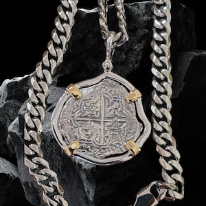 BIG Atocha silver coin pendant with chain