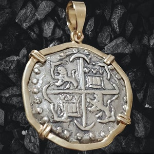 Atocha 14kt real gold and silver coin pendant shipwreck treasure