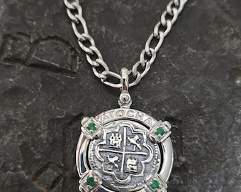 Atocha silver coin with chain sunken treasure Mel fisher shipwreck