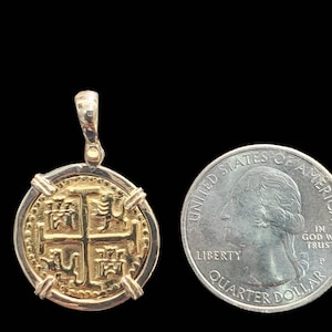 Atocha 14kt solid gold coin pendant