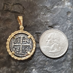 Atocha 14kt gold overlay silver treasure coin