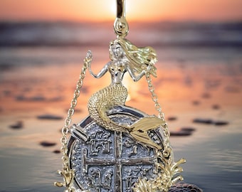 Atocha mermaid shipwreck coin pendant opal museum quality