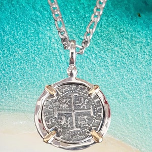 Atocha silver coin pendant with chain